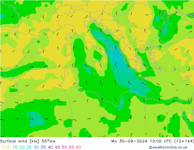 Surface wind 557ww Mo 30.09.2024 12 UTC