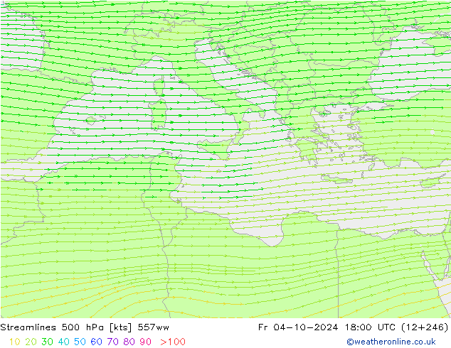 Stroomlijn 500 hPa 557ww vr 04.10.2024 18 UTC