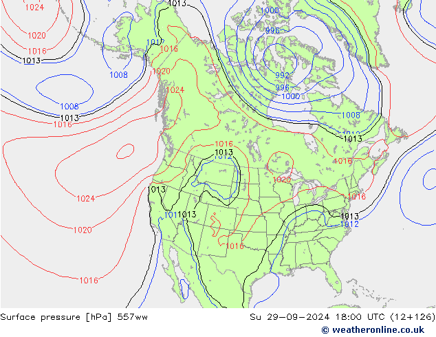 Surface pressure 557ww Su 29.09.2024 18 UTC