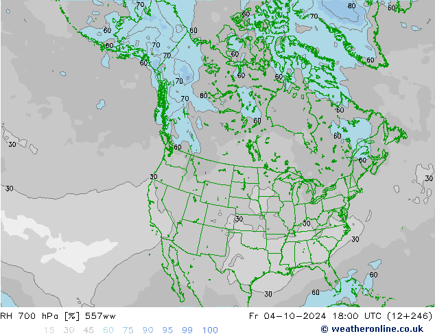 RH 700 hPa 557ww Sex 04.10.2024 18 UTC