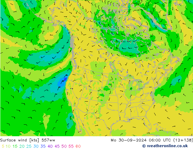 Vent 10 m 557ww lun 30.09.2024 06 UTC