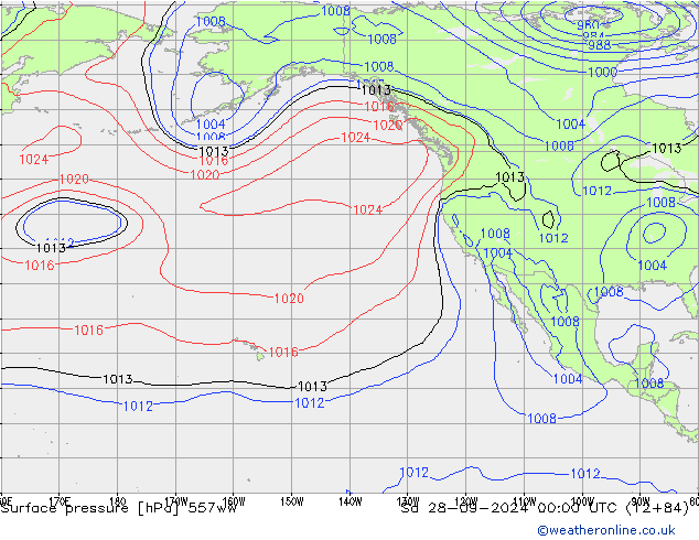 Surface pressure 557ww Sa 28.09.2024 00 UTC