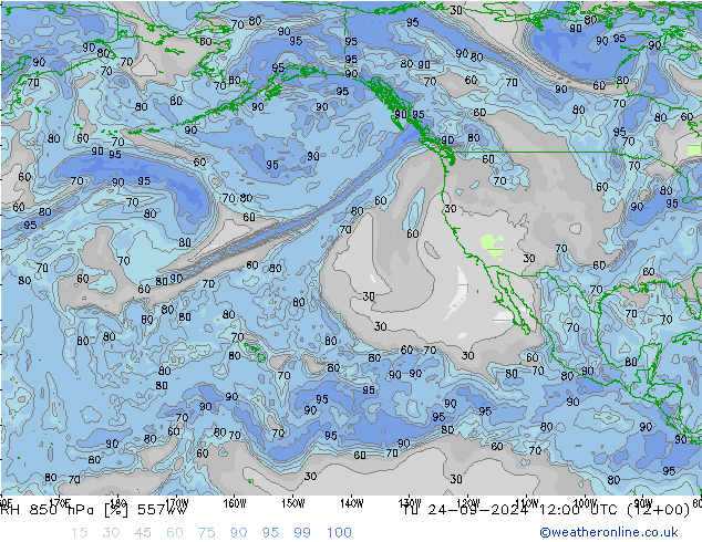 RH 850 гПа 557ww вт 24.09.2024 12 UTC