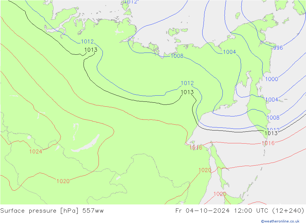 Yer basıncı 557ww Cu 04.10.2024 12 UTC