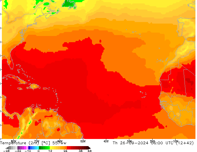 Temperature (2m) 557ww Th 26.09.2024 06 UTC