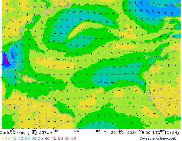 Surface wind 557ww Th 26.09.2024 18 UTC