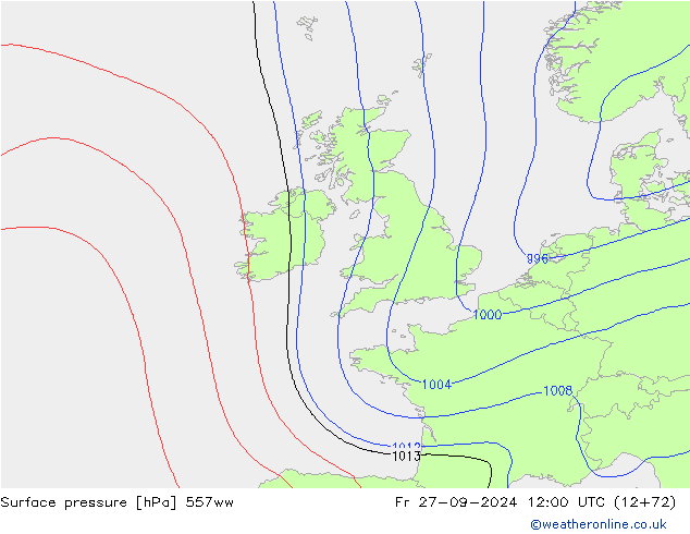 Surface pressure 557ww Fr 27.09.2024 12 UTC