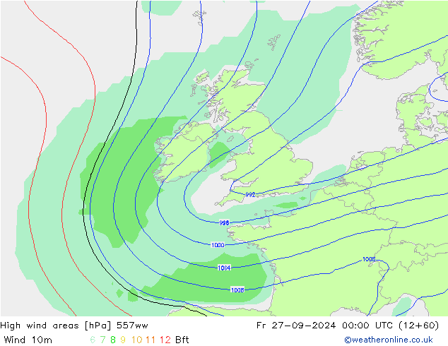 High wind areas 557ww Fr 27.09.2024 00 UTC