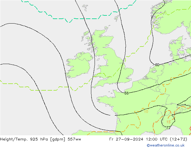 Height/Temp. 925 hPa 557ww pt. 27.09.2024 12 UTC