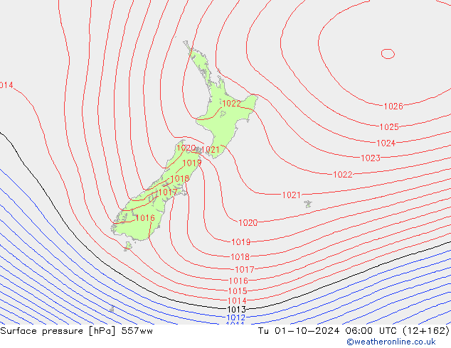 Atmosférický tlak 557ww Út 01.10.2024 06 UTC