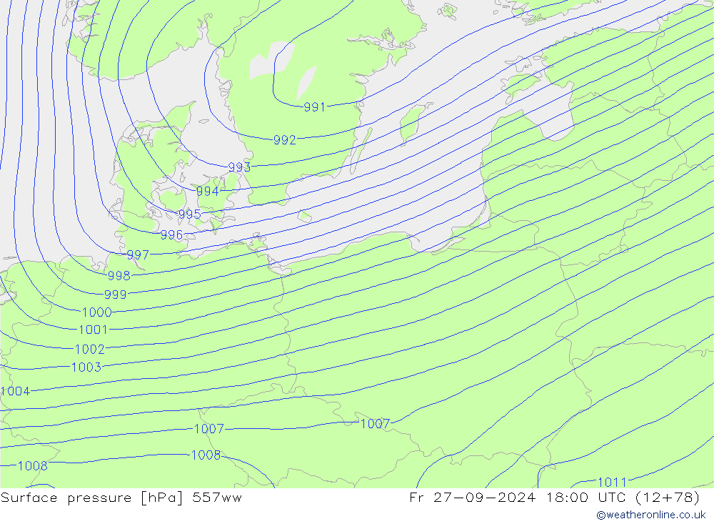 Surface pressure 557ww Fr 27.09.2024 18 UTC