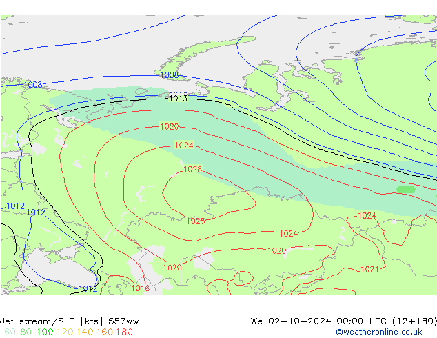 Polarjet/Bodendruck 557ww Mi 02.10.2024 00 UTC