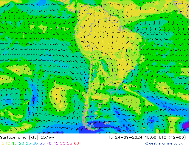 Surface wind 557ww Tu 24.09.2024 18 UTC