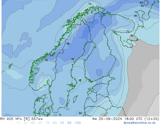 RH 925 hPa 557ww St 25.09.2024 18 UTC