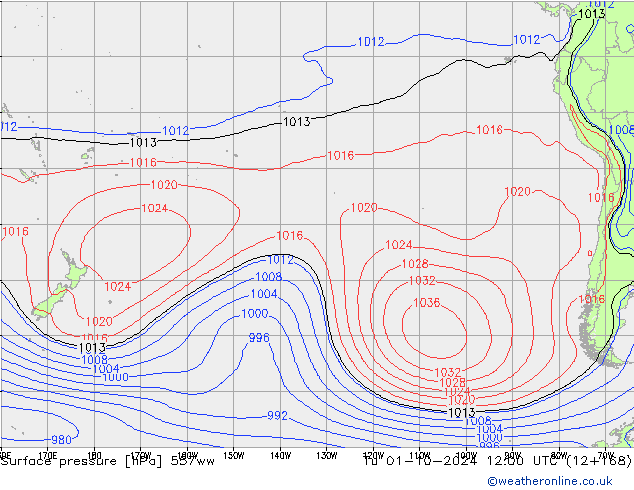 приземное давление 557ww вт 01.10.2024 12 UTC