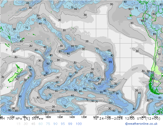 RH 700 hPa 557ww Tu 24.09.2024 12 UTC