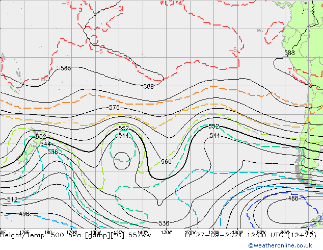 Height/Temp. 500 hPa 557ww pt. 27.09.2024 12 UTC