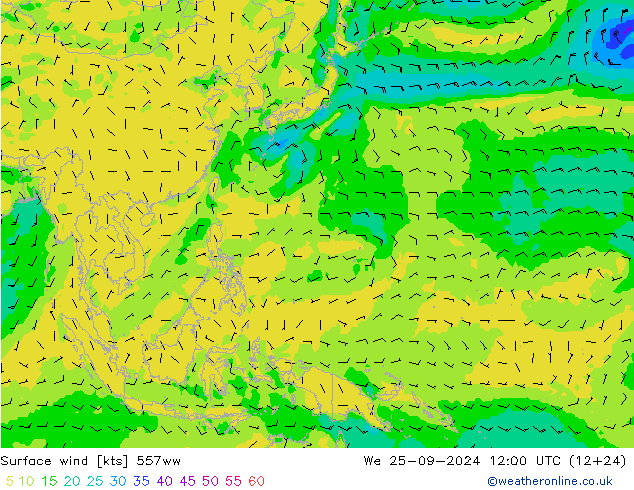 wiatr 10 m 557ww śro. 25.09.2024 12 UTC