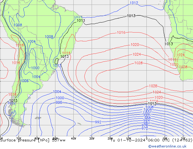 Atmosférický tlak 557ww Út 01.10.2024 06 UTC