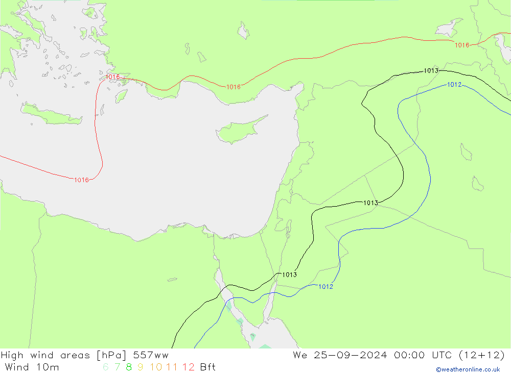 High wind areas 557ww mié 25.09.2024 00 UTC