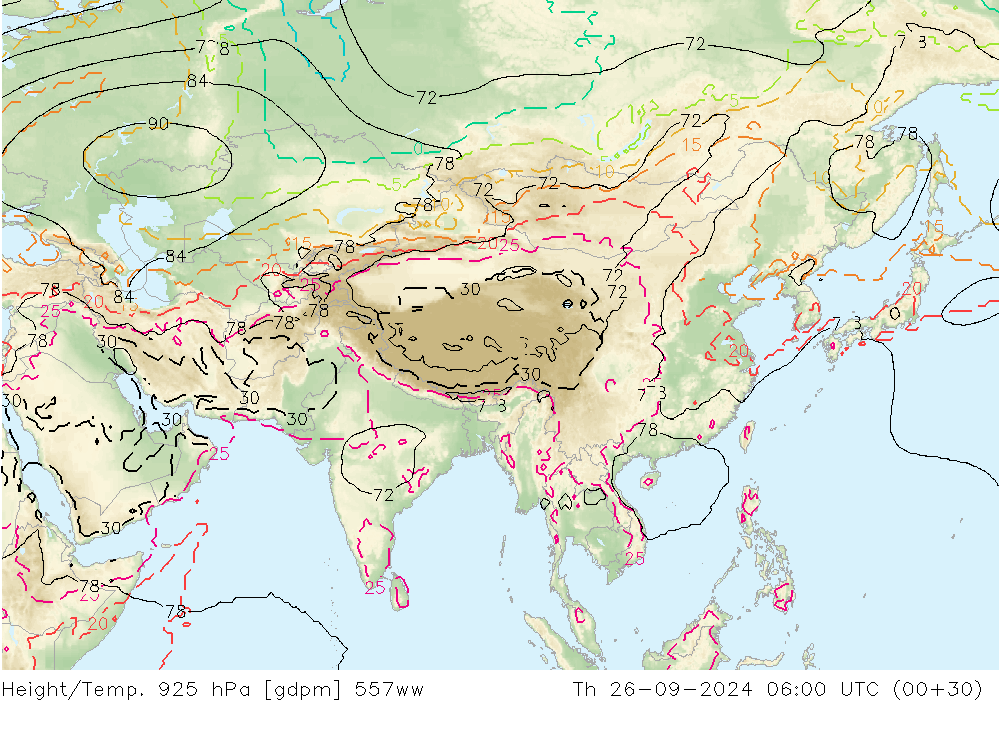 Geop./Temp. 925 hPa 557ww jue 26.09.2024 06 UTC