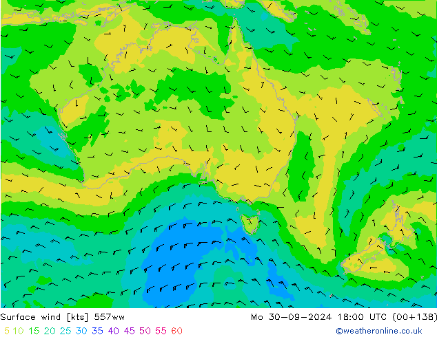 Vento 10 m 557ww lun 30.09.2024 18 UTC