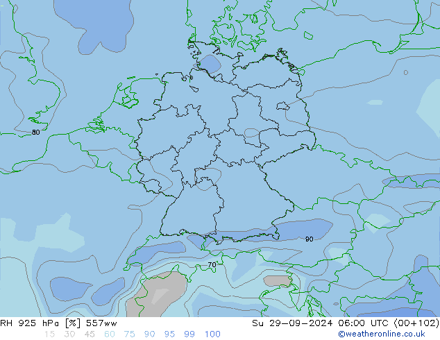 RH 925 hPa 557ww nie. 29.09.2024 06 UTC