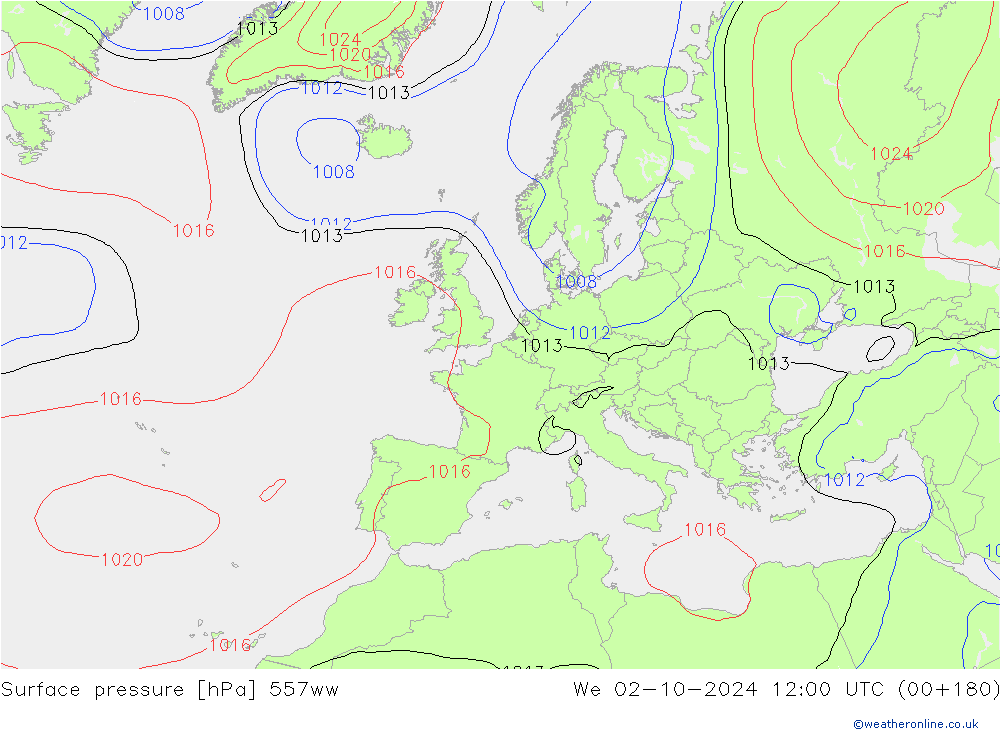 приземное давление 557ww ср 02.10.2024 12 UTC