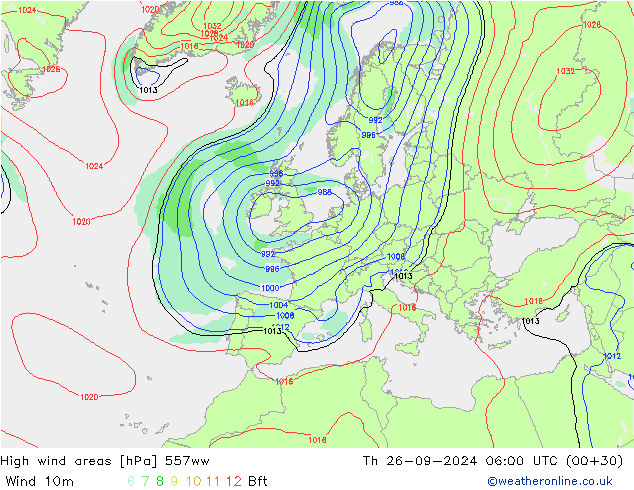 High wind areas 557ww  26.09.2024 06 UTC