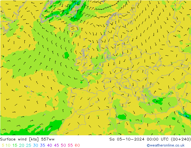 Surface wind 557ww Sa 05.10.2024 00 UTC