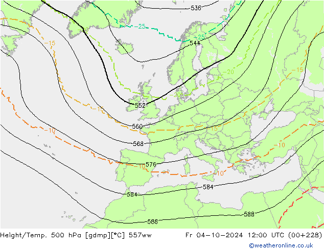 Geop./Temp. 500 hPa 557ww vie 04.10.2024 12 UTC