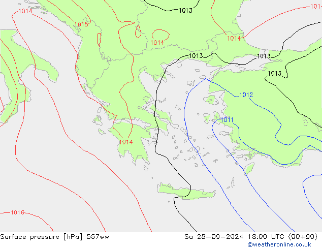 Surface pressure 557ww Sa 28.09.2024 18 UTC