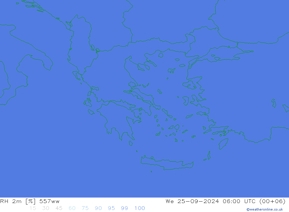 Humidité rel. 2m 557ww mer 25.09.2024 06 UTC