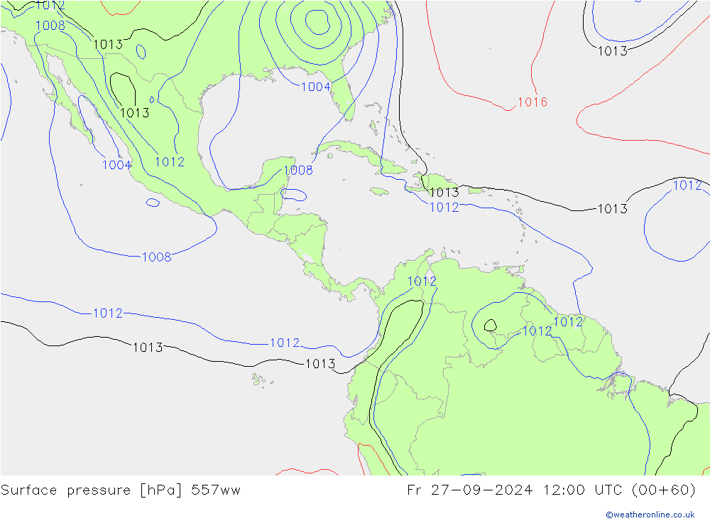 Presión superficial 557ww vie 27.09.2024 12 UTC