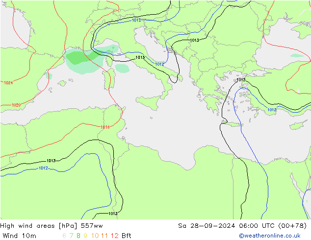 High wind areas 557ww So 28.09.2024 06 UTC