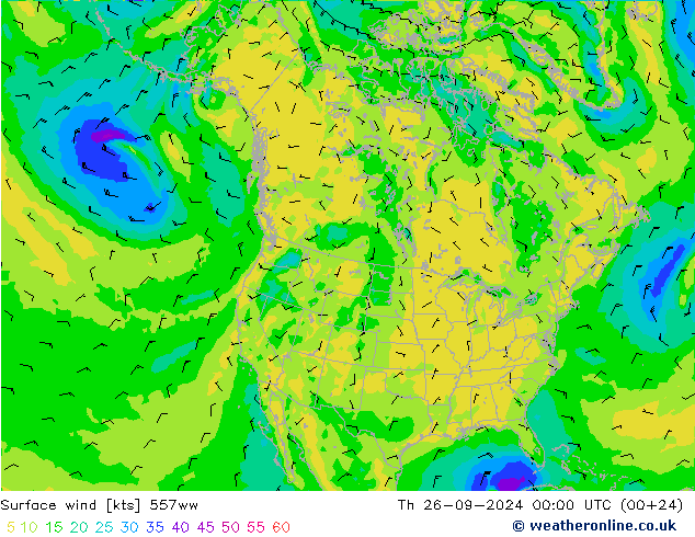 Vento 10 m 557ww gio 26.09.2024 00 UTC