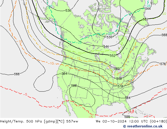 Geop./Temp. 500 hPa 557ww mié 02.10.2024 12 UTC