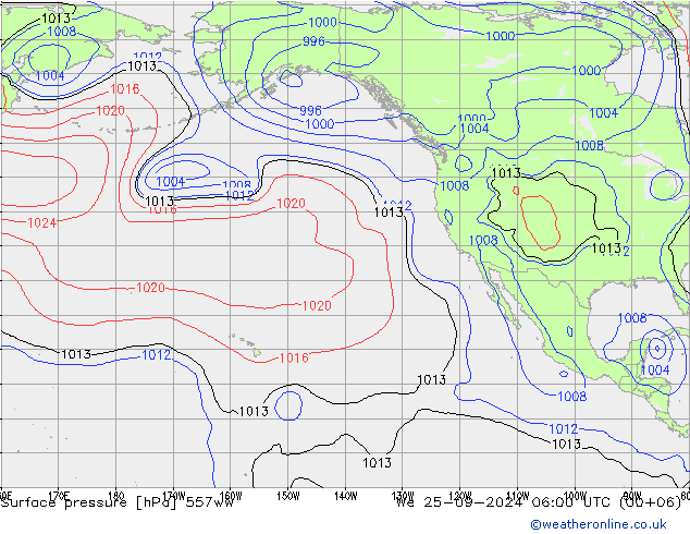 Surface pressure 557ww We 25.09.2024 06 UTC