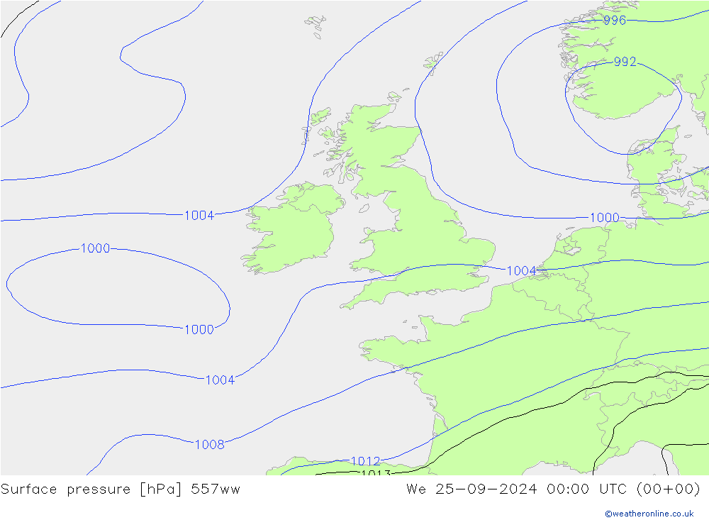 ciśnienie 557ww śro. 25.09.2024 00 UTC