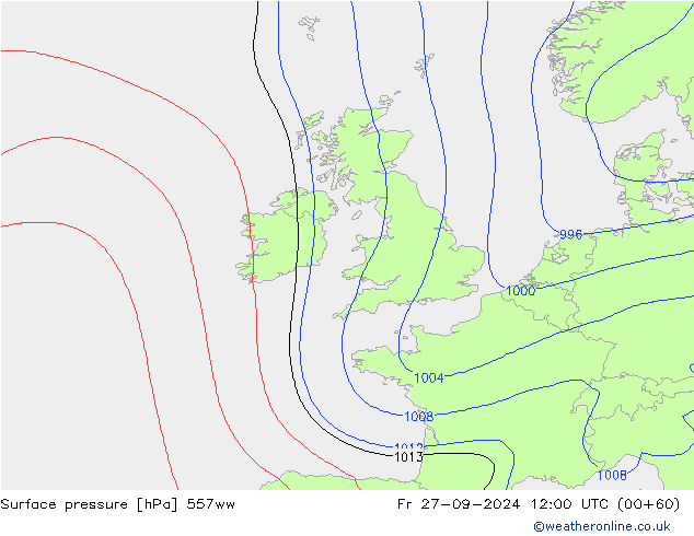 Surface pressure 557ww Fr 27.09.2024 12 UTC