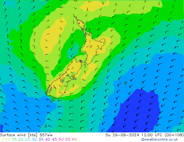 Surface wind 557ww Su 29.09.2024 12 UTC