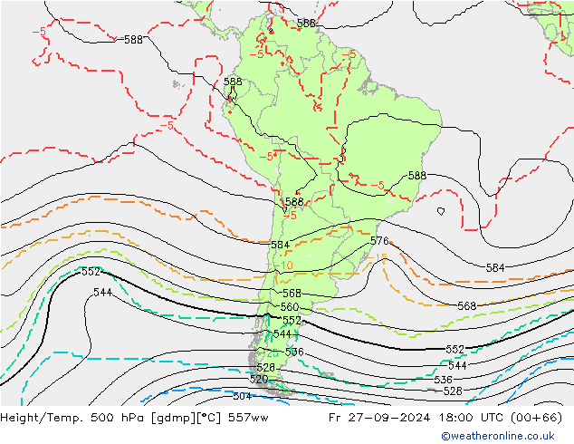 Height/Temp. 500 hPa 557ww Sex 27.09.2024 18 UTC