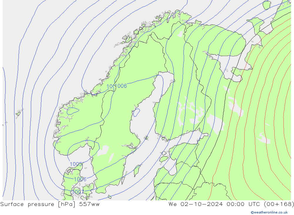 Yer basıncı 557ww Çar 02.10.2024 00 UTC