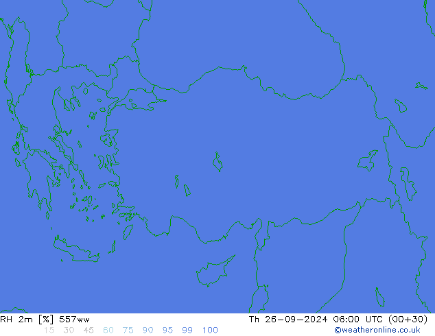 RH 2m 557ww Čt 26.09.2024 06 UTC