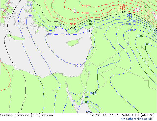 Luchtdruk (Grond) 557ww za 28.09.2024 06 UTC