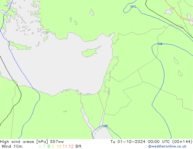 High wind areas 557ww Tu 01.10.2024 00 UTC