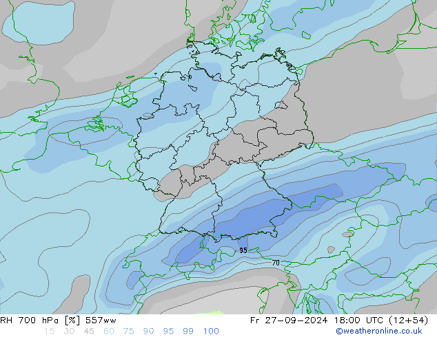 RH 700 hPa 557ww  27.09.2024 18 UTC