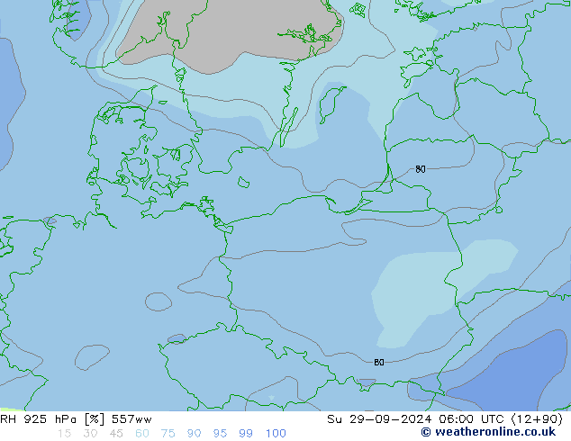 Humidité rel. 925 hPa 557ww dim 29.09.2024 06 UTC