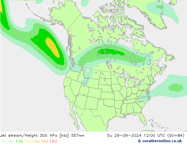 Jet stream/Height 300 hPa 557ww Su 29.09.2024 12 UTC