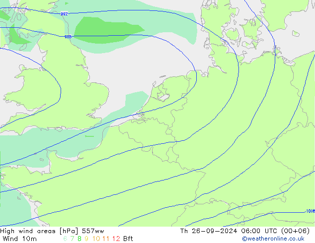 High wind areas 557ww чт 26.09.2024 06 UTC